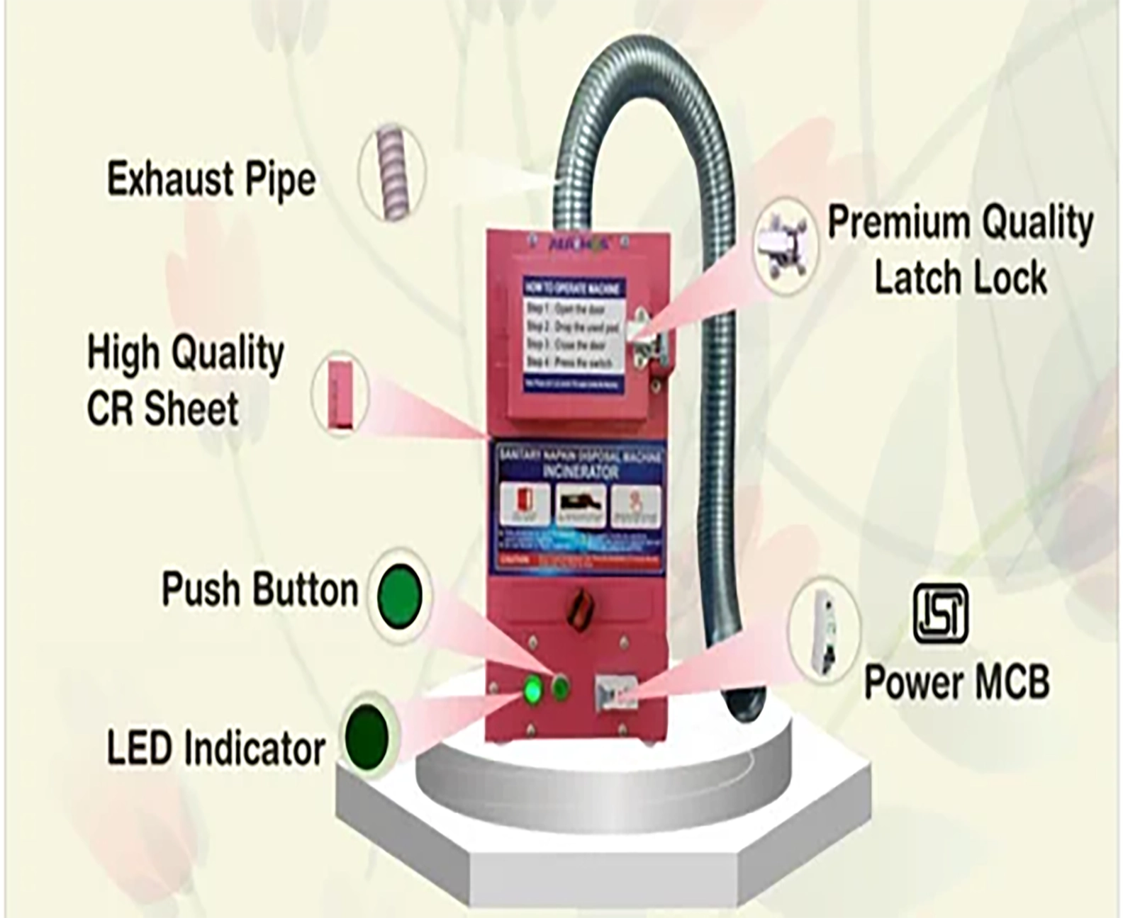 Sakhicare sanitary napkin incinerator